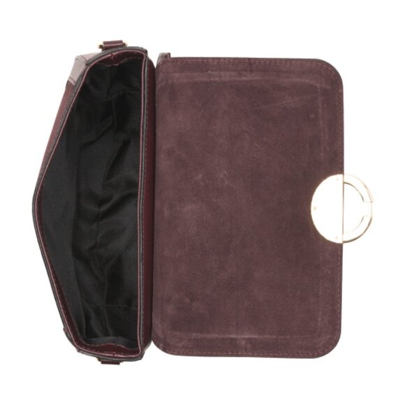 CHEVAL Made In Italy Suede Suede Saddle Ring Hardware Detail Crossbody - Picture 2 of 3